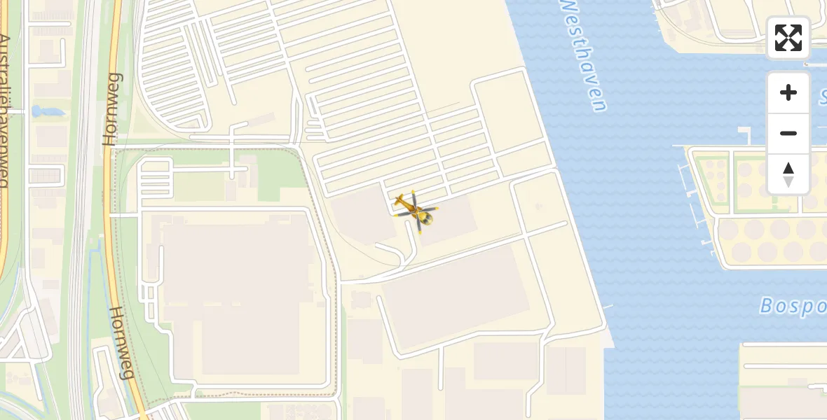 Vluchtroute Traumahelikopter van Amsterdam Heliport naar Amsterdam Heliport