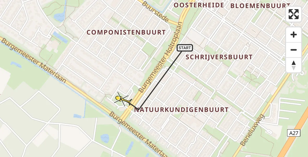 Routekaart van de vlucht: Lifeliner 2 naar Oosterhout, Strausshof