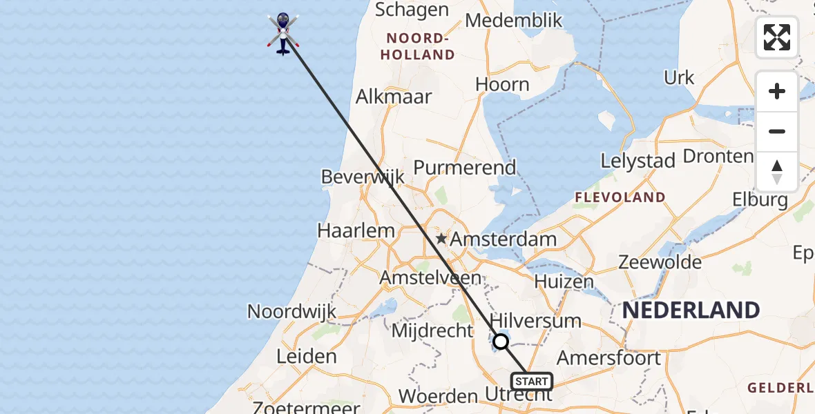 Vluchtroute Politiehelikopter Groenekan - , 19 februari 2024, 18:10