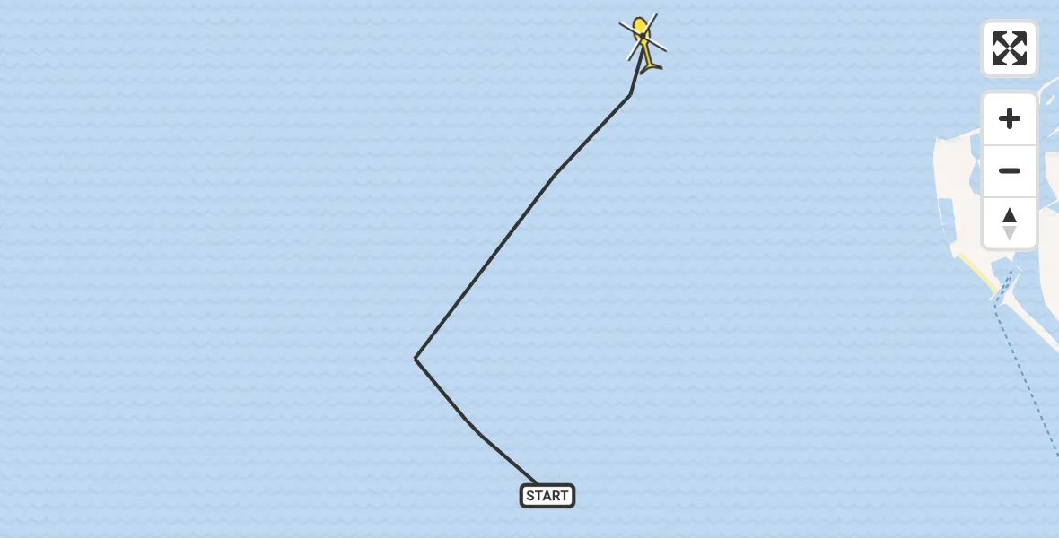 Routekaart van de vlucht: Kustwachthelikopter naar Lelystad