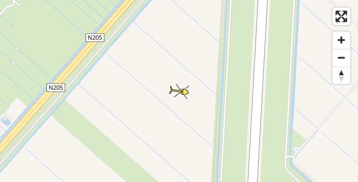 Routekaart van de vlucht: Traumahelikopter naar Vijfhuizen