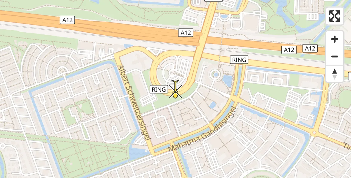 Routekaart van de vlucht: Traumahelikopter naar Zoetermeer