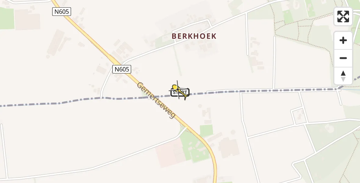 Routekaart van de vlucht: Lifeliner 3 naar Boekel, Gemertseweg
