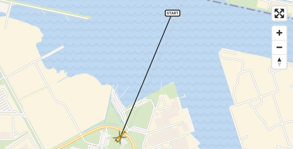 Vluchtroute Traumahelikopter van Amsterdam Heliport naar Amsterdam Heliport