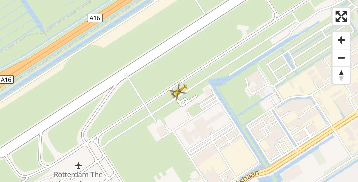 Vluchtroute Traumahelikopter Rotterdam The Hague Airport - Rotterdam The Hague Airport, 20 februari 2024, 08:36