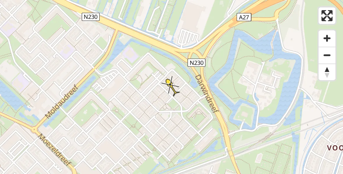 Routekaart van de vlucht: Traumahelikopter naar Utrecht