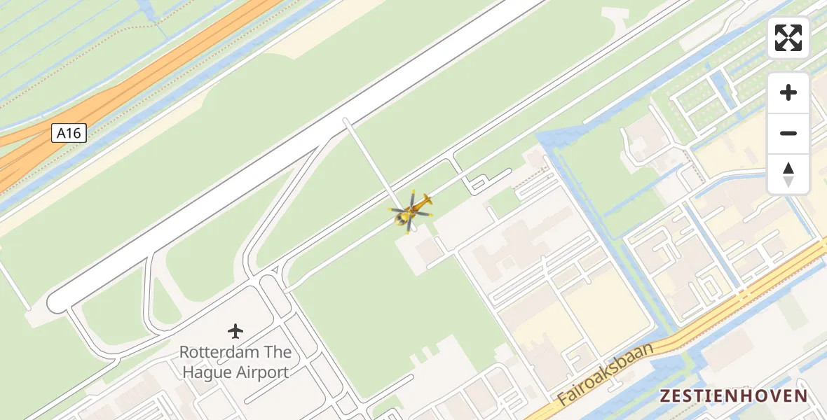 Vluchtroute Traumahelikopter Rotterdam The Hague Airport - Rotterdam The Hague Airport, 20 februari 2024, 10:32