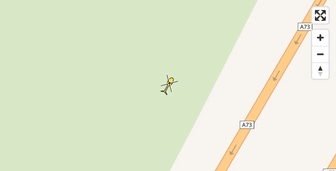 Routekaart van de vlucht: Politiehelikopter naar Reuver