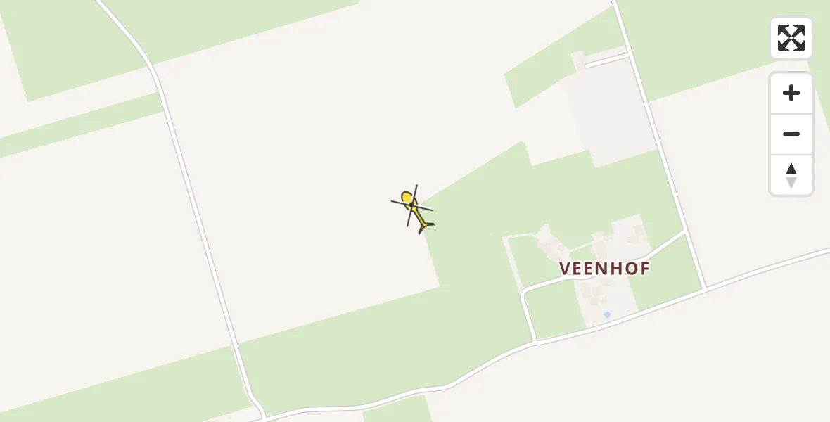 Routekaart van de vlucht: Traumahelikopter naar Gieten