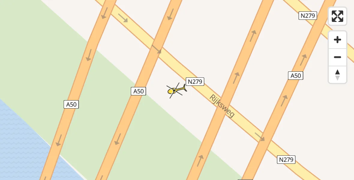 Routekaart van de vlucht: Traumahelikopter naar Veghel