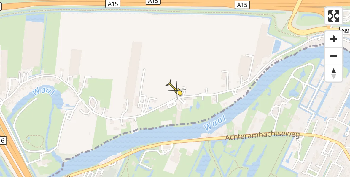 Routekaart van de vlucht: Traumahelikopter naar Ridderkerk