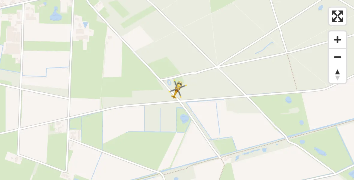 Vluchtroute Traumahelikopter van Vliegbasis Volkel naar Vliegbasis Volkel