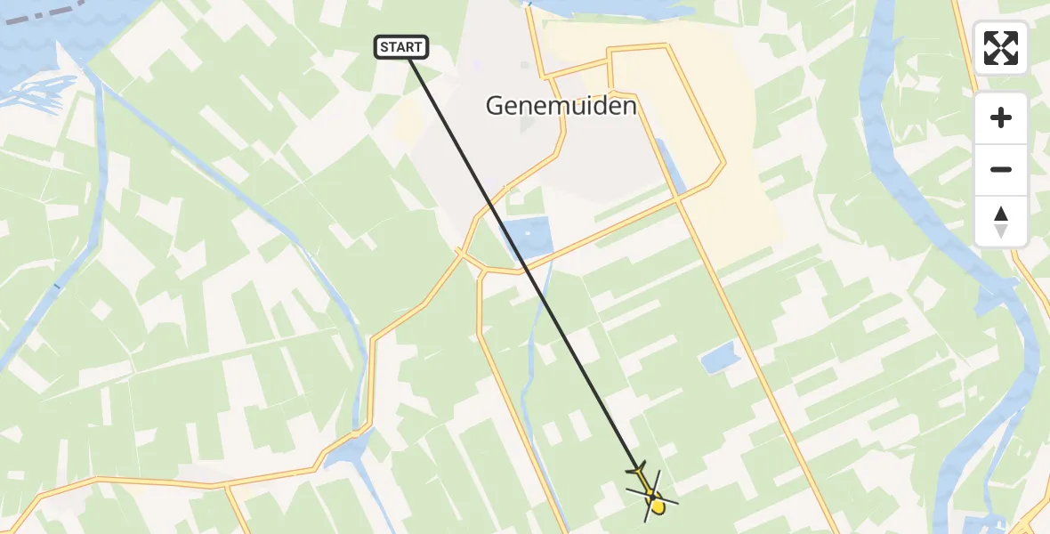 Routekaart van de vlucht: Lifeliner 4 naar Mastenbroek, Groene Steeg