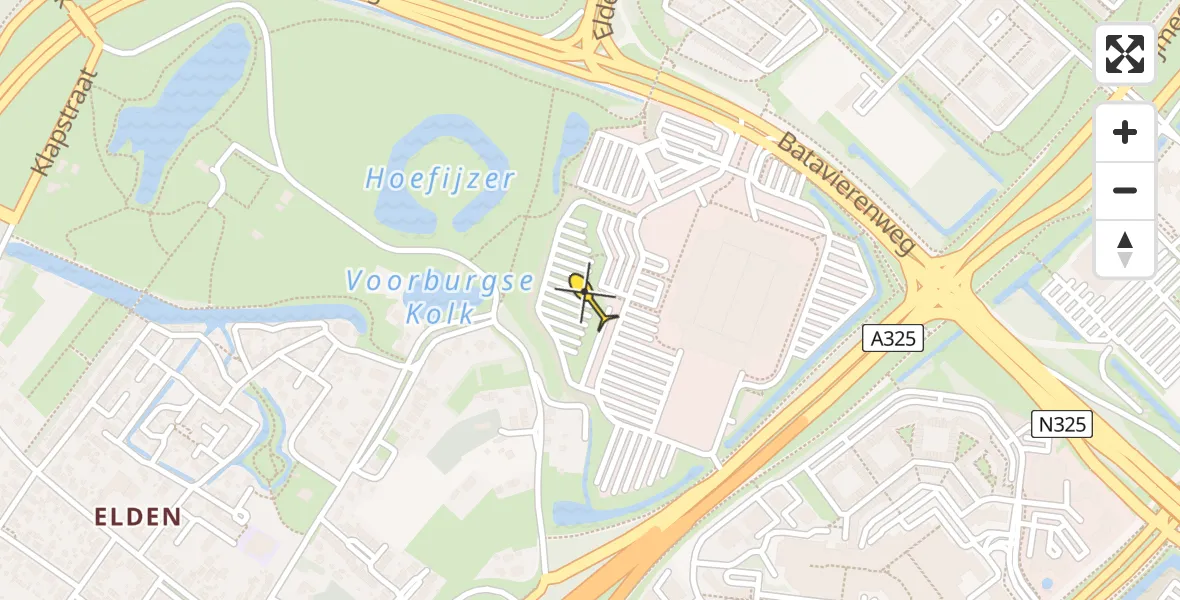 Routekaart van de vlucht: Politiehelikopter naar Arnhem