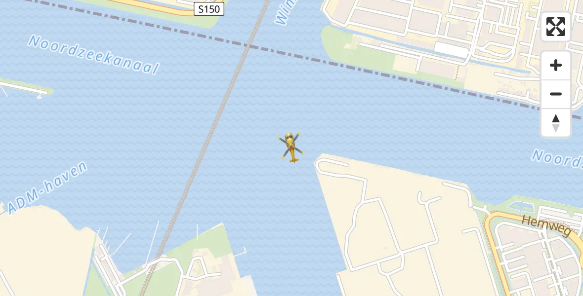 Vluchtroute Traumahelikopter van Amsterdam Heliport naar Amsterdam Heliport