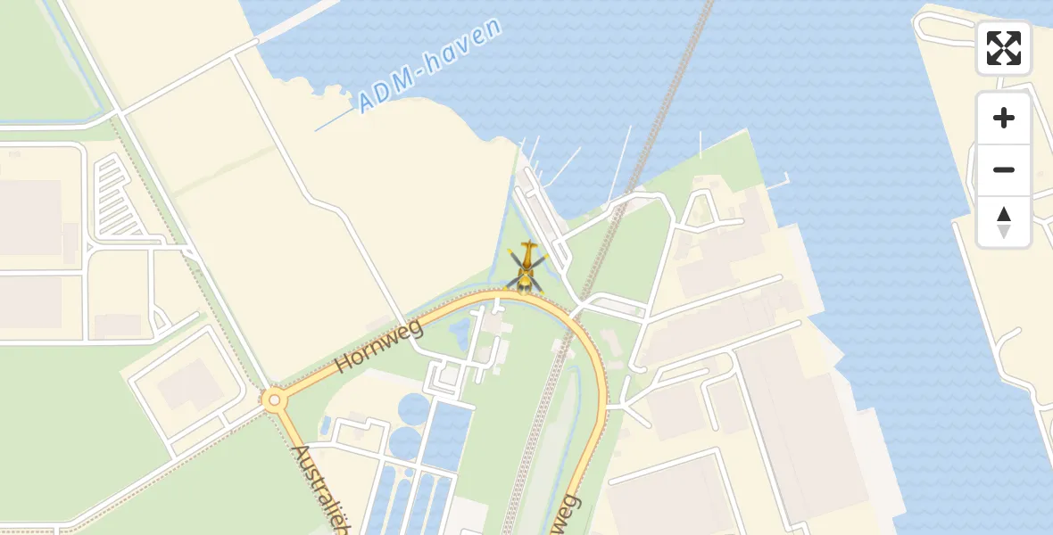 Vluchtroute Traumahelikopter van Amsterdam Heliport naar Amsterdam Heliport