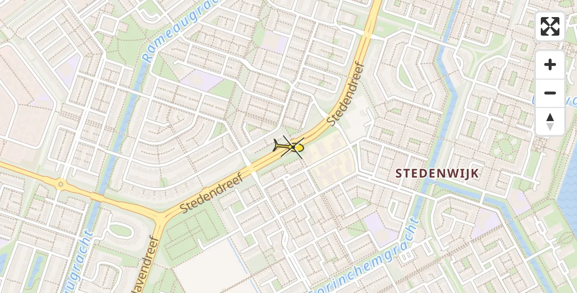 Routekaart van de vlucht: Politiehelikopter naar Almere