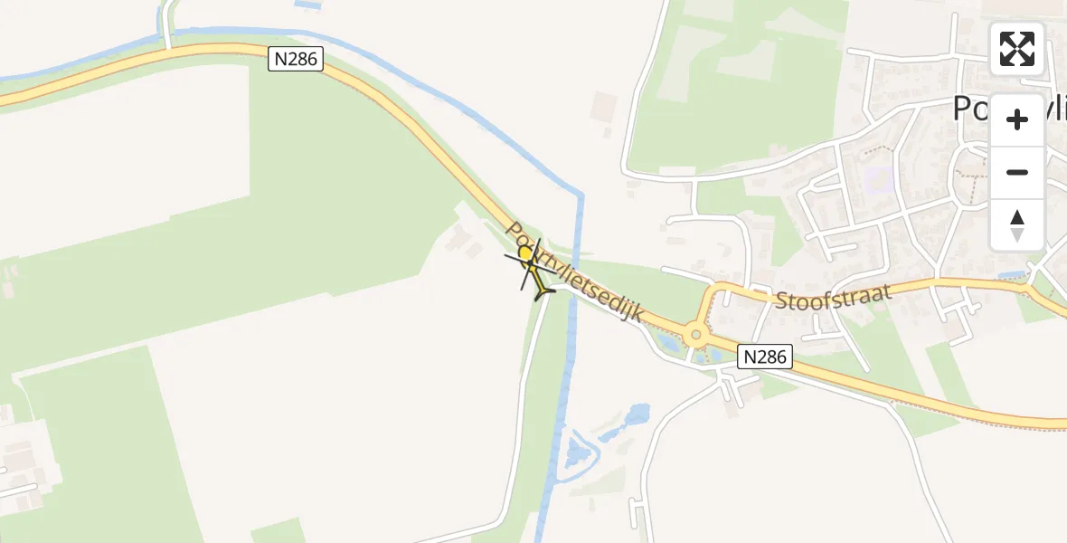 Routekaart van de vlucht: Traumahelikopter naar Poortvliet