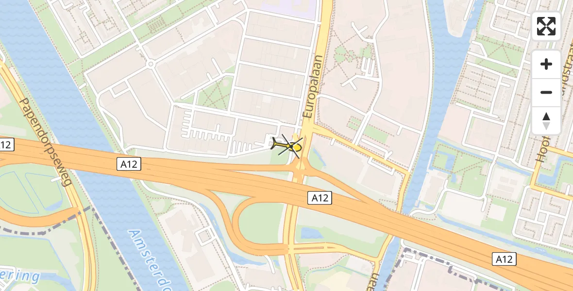 Routekaart van de vlucht: Politiehelikopter naar Utrecht