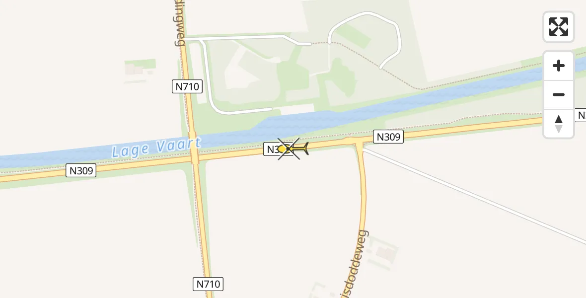 Routekaart van de vlucht: Traumahelikopter naar Dronten