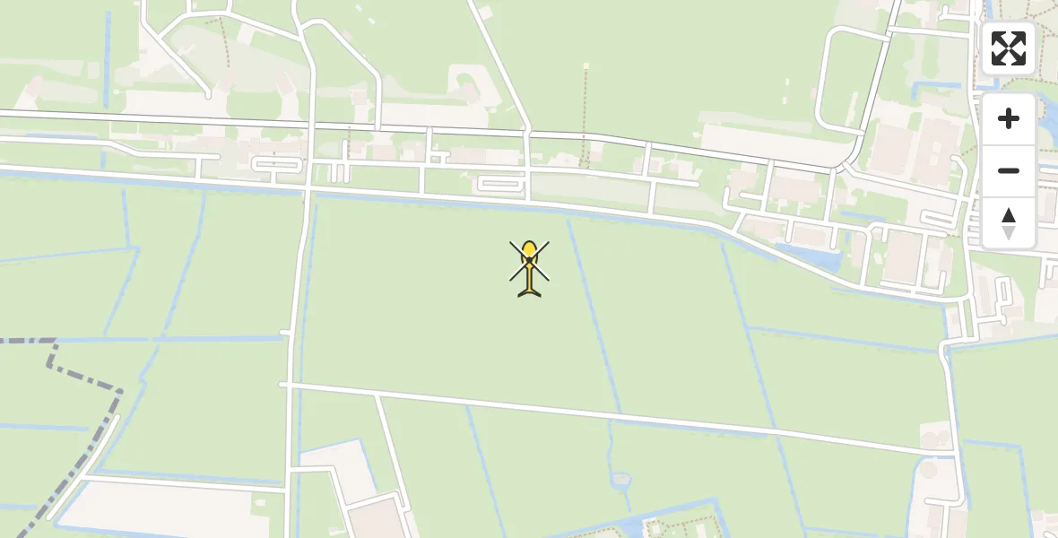 Vluchtroute Ambulancehelikopter van Vliegbasis Leeuwarden naar Vliegbasis Leeuwarden