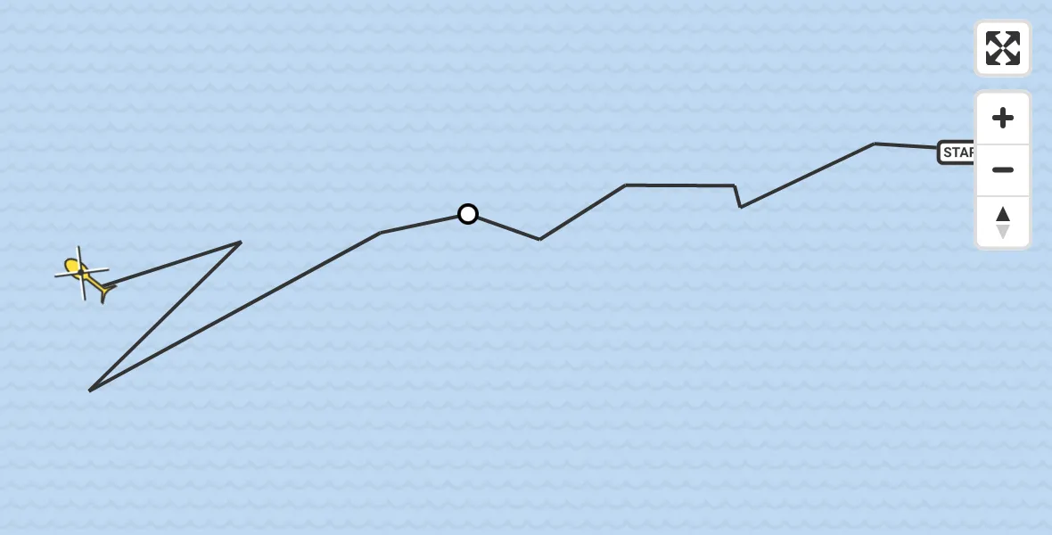 Routekaart van de vlucht: Ambulancehelikopter naar Vlieland, Paardenhoek