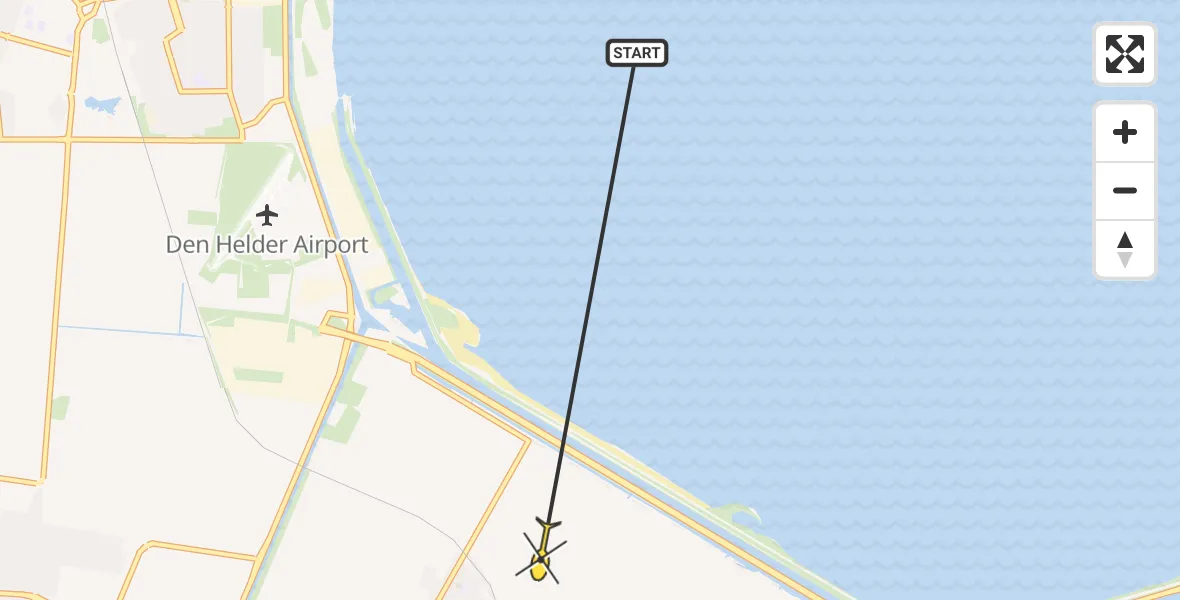 Routekaart van de vlucht: Ambulancehelikopter naar Breezand, J. C. de Leeuwweg