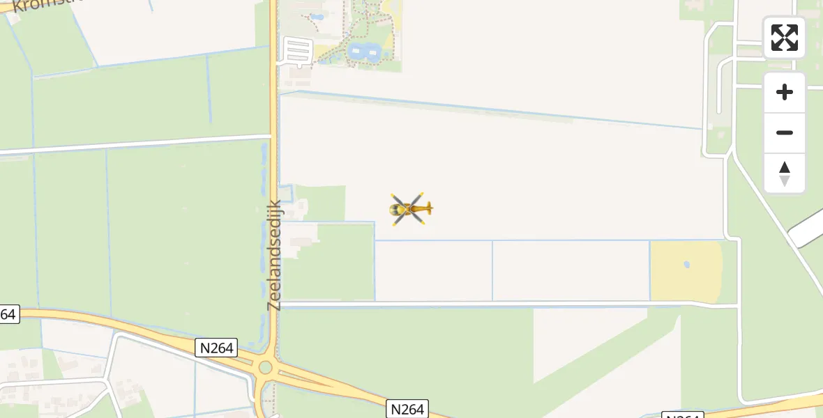 Vluchtroute Traumahelikopter van Vliegbasis Volkel naar Vliegbasis Volkel