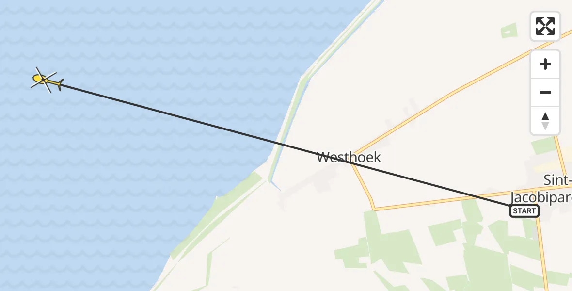 Routekaart van de vlucht: Ambulancehelikopter naar Formerum