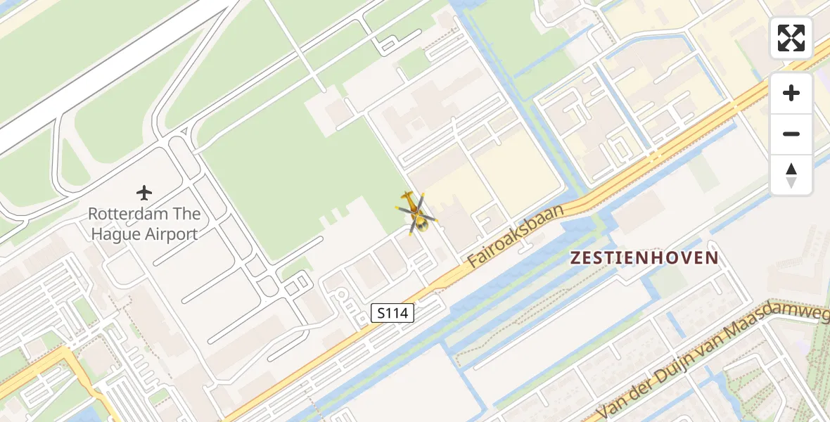 Vluchtroute Traumahelikopter Rotterdam The Hague Airport - Rotterdam The Hague Airport, 24 februari 2024, 12:46