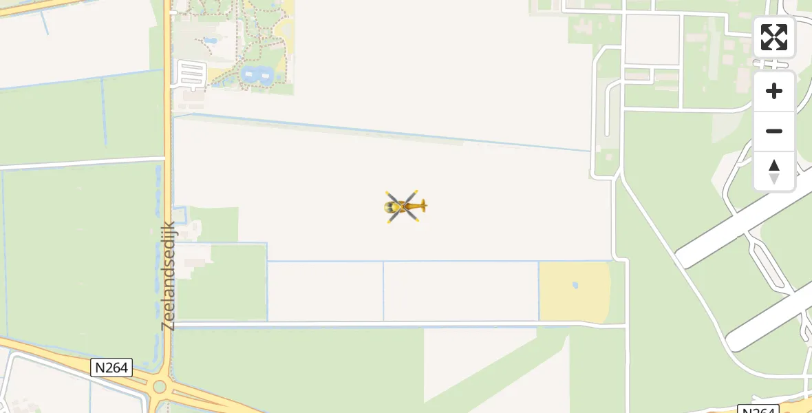 Vluchtroute Traumahelikopter van Vliegbasis Volkel naar Vliegbasis Volkel