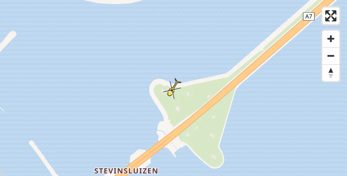 Routekaart van de vlucht: Kustwachthelikopter naar Den Oever