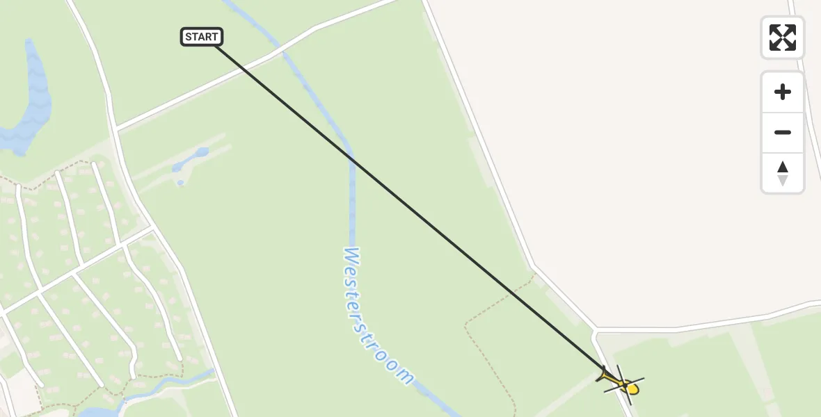 Routekaart van de vlucht: Traumahelikopter naar Zweeloo, 't Alterbargpad