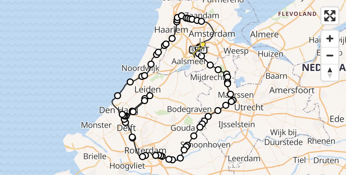 Routekaart van de vlucht: Politieheli naar Schiphol, Thermiekstraat