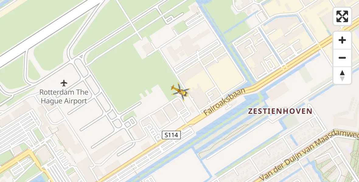 Vluchtroute Traumahelikopter Rotterdam The Hague Airport - Rotterdam The Hague Airport, 25 februari 2024, 12:10