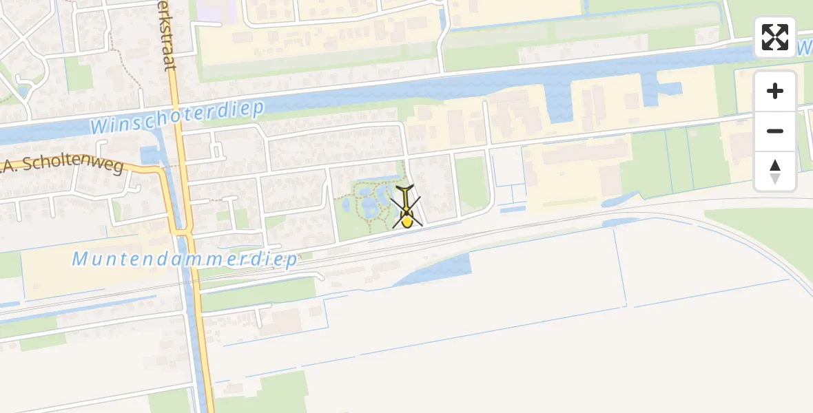 Routekaart van de vlucht: Traumahelikopter naar Zuidbroek