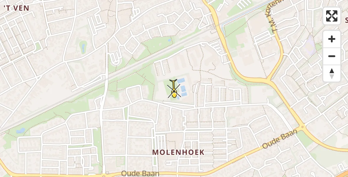 Vluchtroute Traumahelikopter van Rosmalen naar Rosmalen