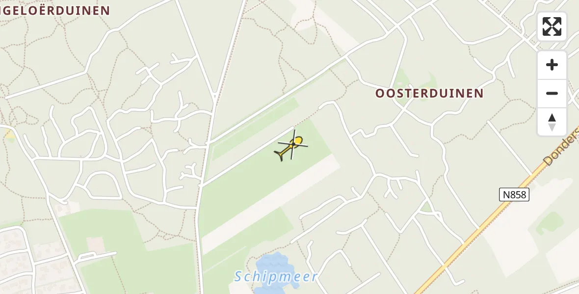 Routekaart van de vlucht: Traumahelikopter naar Norg