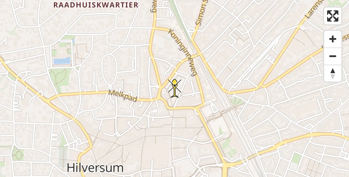 Routekaart van de vlucht: Traumahelikopter naar Hilversum