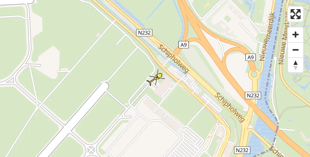 Vluchtroute Politiehelikopter van Schiphol naar Schiphol
