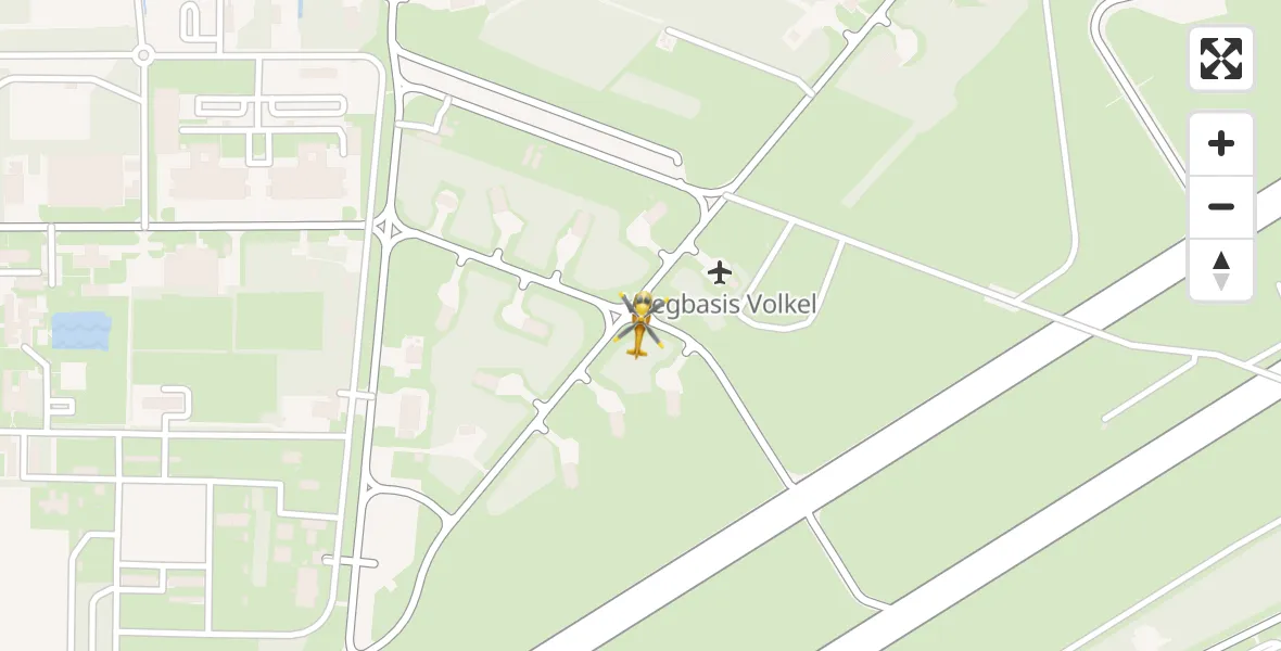 Routekaart van de vlucht: Traumahelikopter naar Vliegbasis Volkel