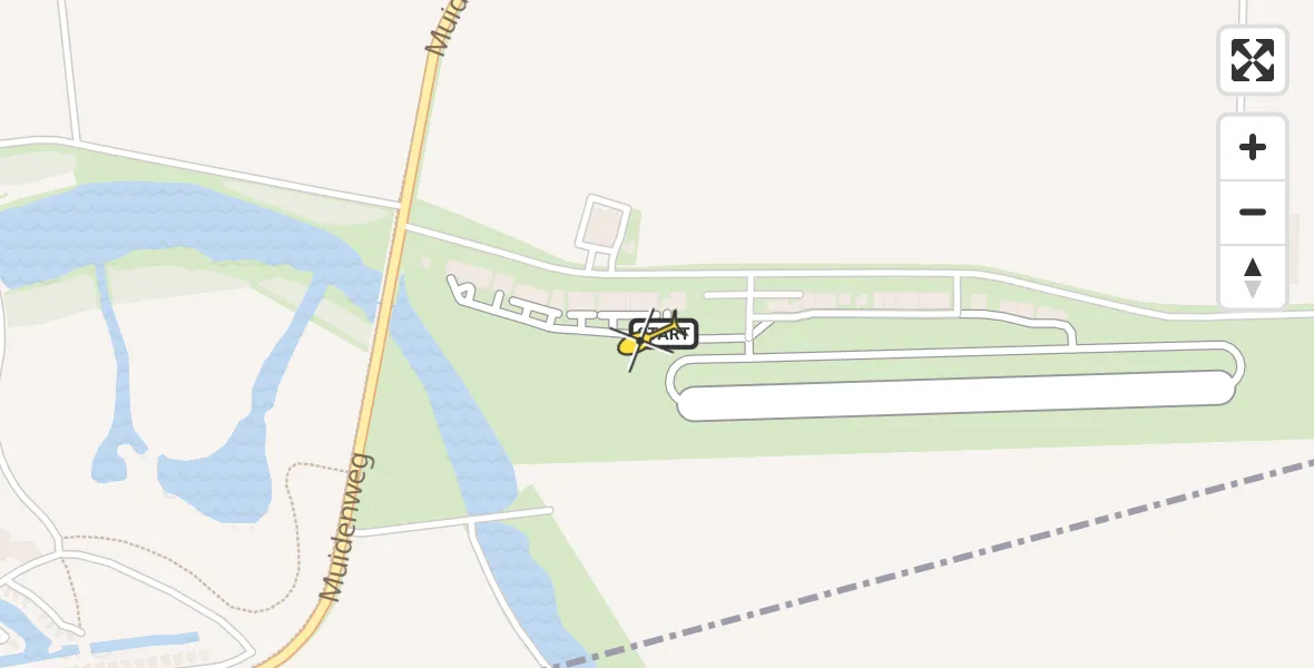 Vluchtroute  van Vliegveld Midden-Zeeland naar Vliegveld Midden-Zeeland