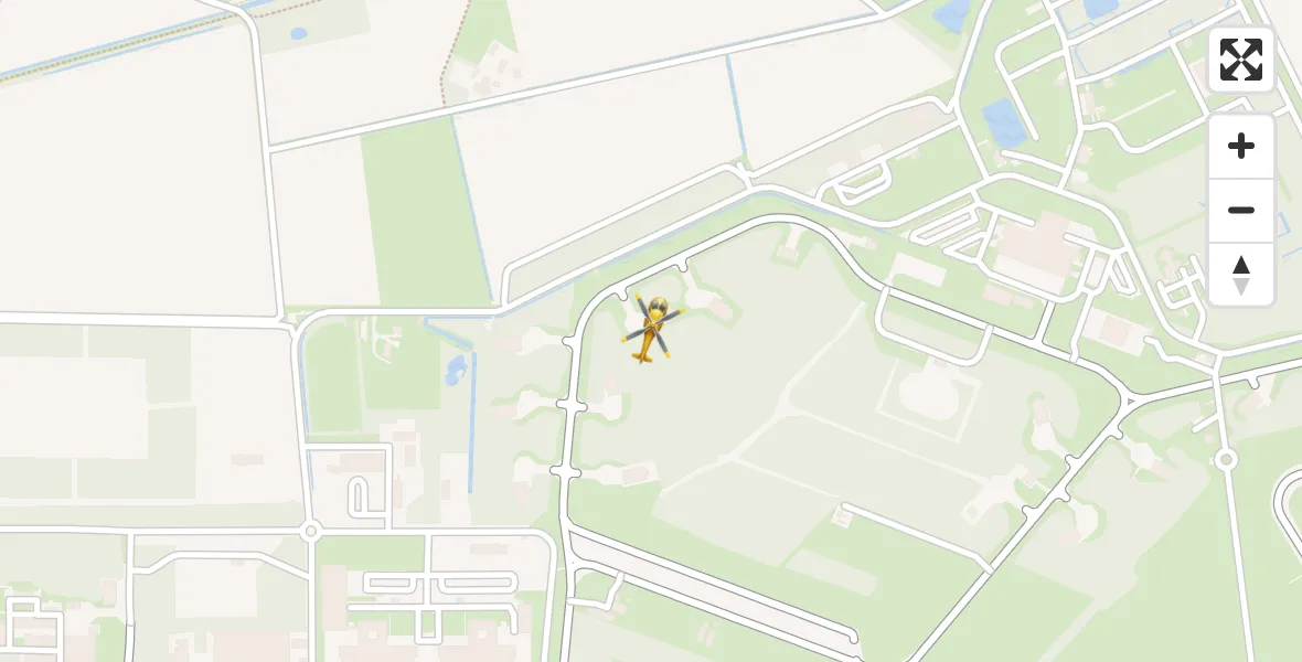 Vluchtroute Traumahelikopter van Vliegbasis Volkel naar Vliegbasis Volkel