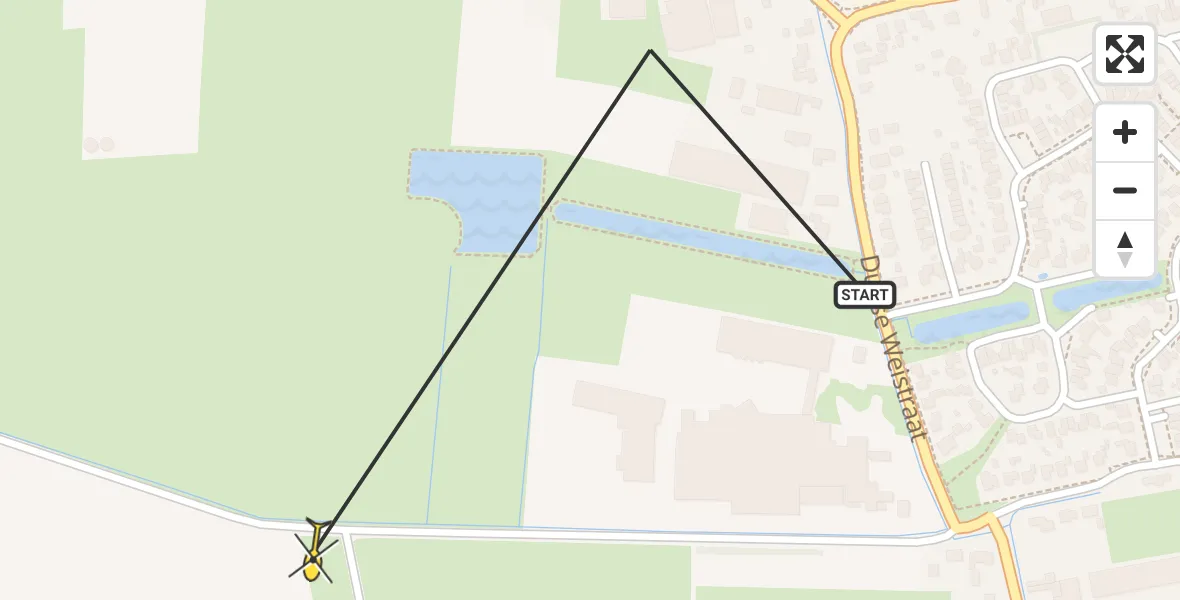 Routekaart van de vlucht: Traumaheli naar Velddriel, Laarstraat