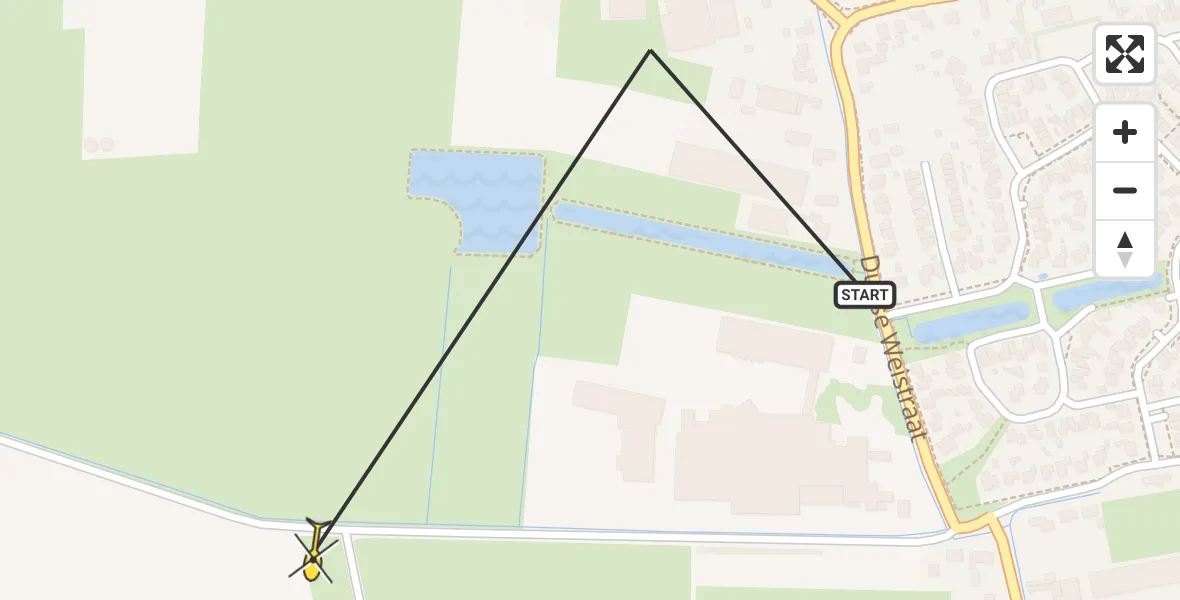 Routekaart van de vlucht: Traumahelikopter naar Velddriel, Laarstraat