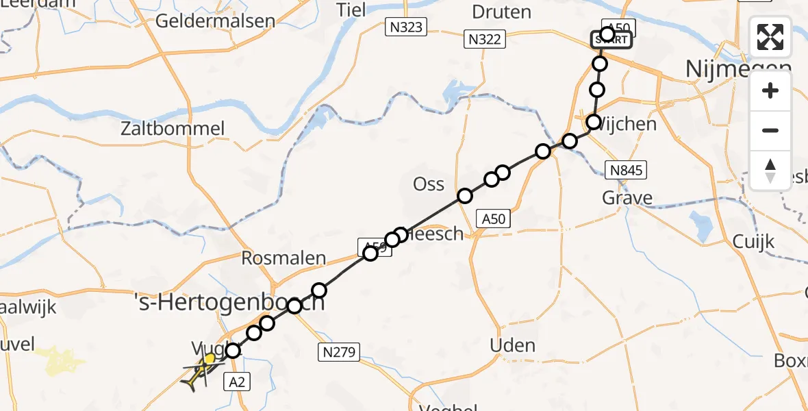 Routekaart van de vlucht: Lifeliner 3 naar Vught, Begijnenstraat