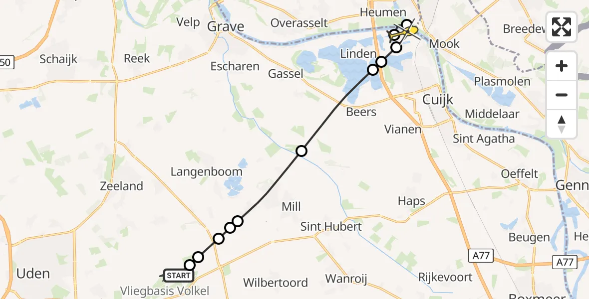 Routekaart van de vlucht: Lifeliner 3 naar Katwijk NB, Zeelandsedijk