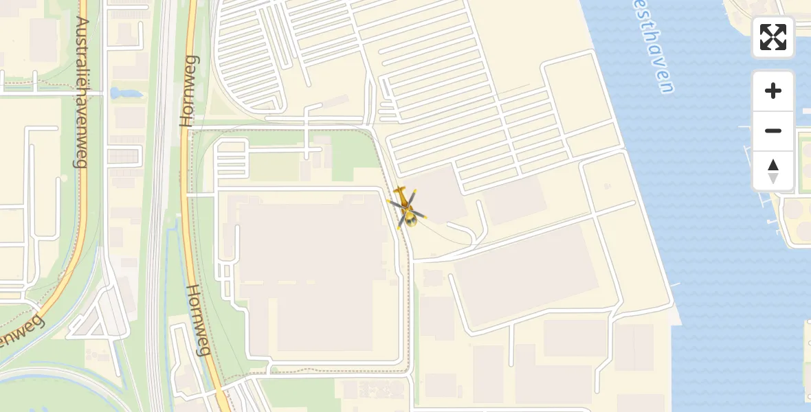 Vluchtroute Traumahelikopter van Amsterdam Heliport naar Amsterdam Heliport