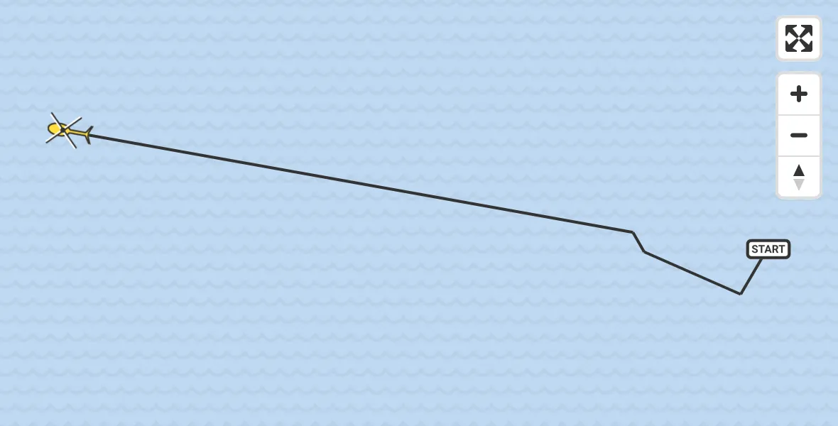 Routekaart van de vlucht: Ambulancehelikopter naar West-Terschelling
