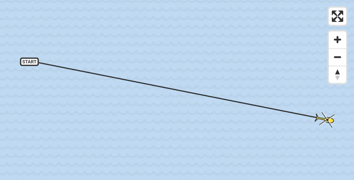 Routekaart van de vlucht: Ambulancehelikopter naar West-Terschelling